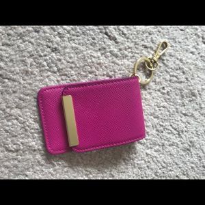 NWOT fuchsia ID holder/credit card key chain